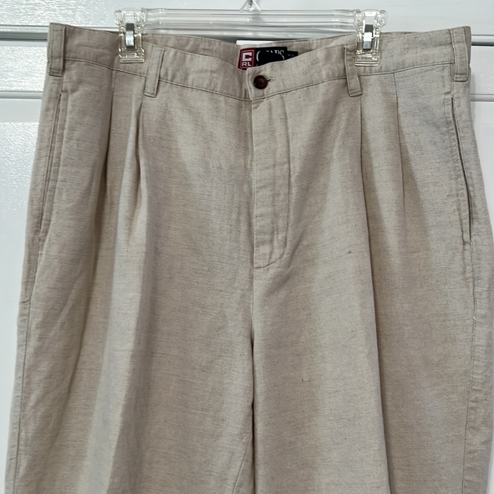 Chaps Ralph Lauren Linen Cotton Blend Pleated Pants